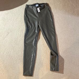 Express faux leather leggings gray
